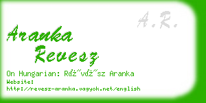 aranka revesz business card